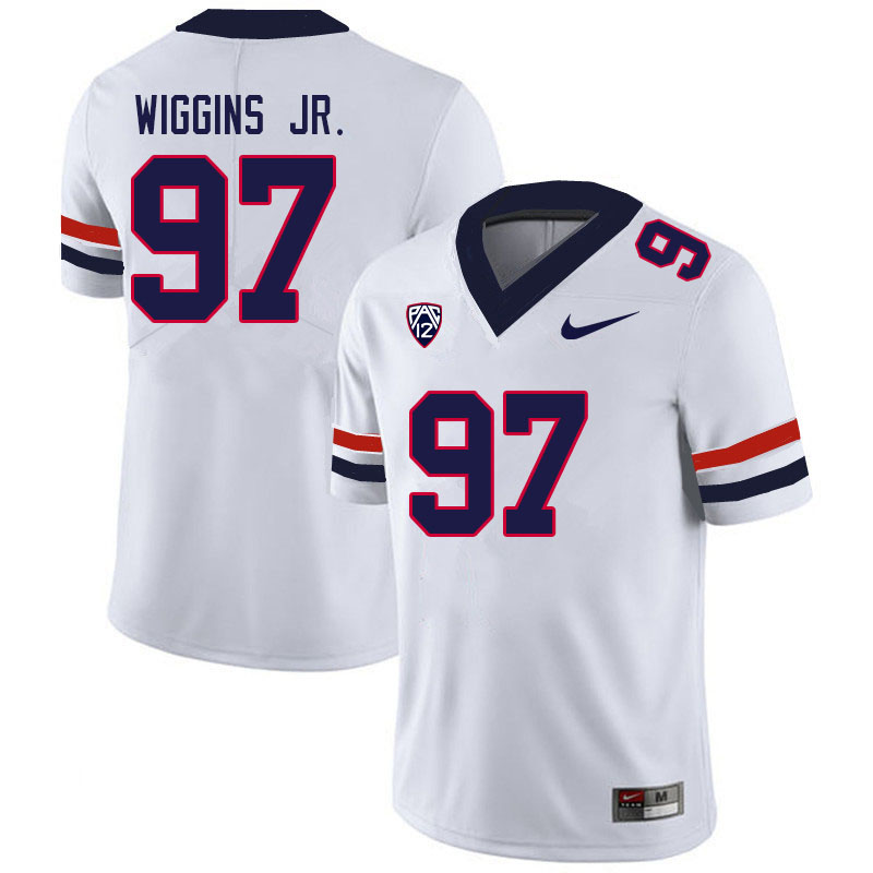 Men #97 Jermaine Wiggins Jr. Arizona Wildcats College Football Jerseys Sale-White - Click Image to Close